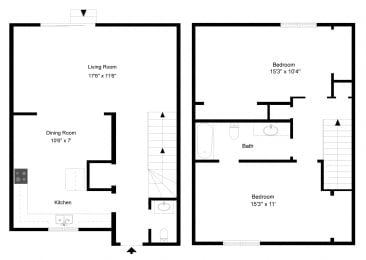 Two Bedroom - Phase I at Collett Woods Townhouses, Farmington,New York