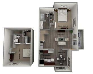 Alder 2x2 Townhome at Commons at Redwood Creek Apartments, Beaverton