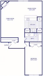  Floor Plan 1 bed 1bath