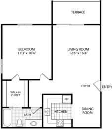  Floor Plan One Bedroom