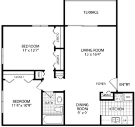  Floor Plan Two Bedroom