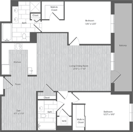 2 bedroom apartments with balcony and den, Merrifield
