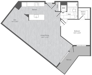 1 bedroom apartments with balcony and den, Merrifield