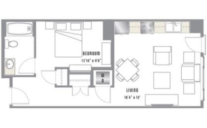 A3 Floor Plan at 2020 Lawrence, Colorado, 80205
