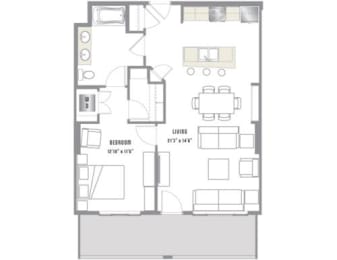 A5 Floor Plan at 2020 Lawrence, DENVER, CO
