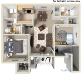 Two Bedroom Floor Plan at Rancho Serene, Las Vegas, Nevada