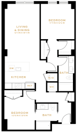  Floor Plan 2 Bedroom - 2 Bath | B02 (Click Floorplan for more photos!)