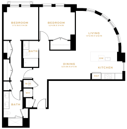  Floor Plan 2 Bedroom - 2 Bath | B03B