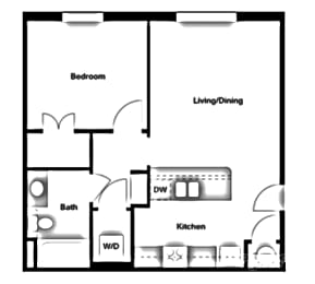 A2 Floor Plan at The Liberty Lofts, Gainesville, TX