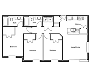 C2 Floor Plan at The Liberty Lofts, Gainesville