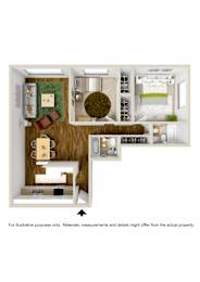  Floor Plan 2 Bedroom 2 Bath
