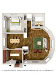  Floor Plan 1 Bedroom 1 Bath