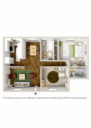  Floor Plan 2 Bedroom 2 Bath