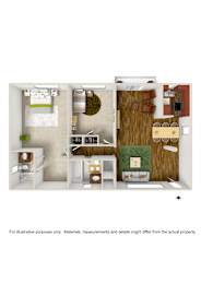  Floor Plan 2 Bedroom 2 Bath