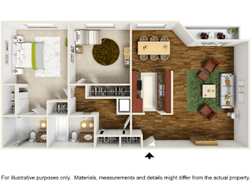  Floor Plan 2 Bedroom 2 Bath