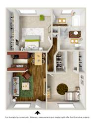 2 bedroom 2 bathroom 3D