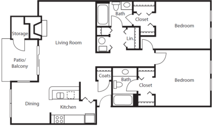 1168sqft_TheChelsea Floor Plan at The Chelsea, Norcross, GA, 30093