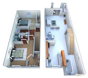 Two Bedroom Floorplan at San Lucas Apartments, Tolleson, AZ, 85353