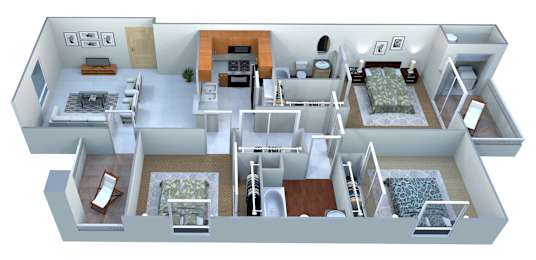 3B Floorplan at San Angelin Apartments, Mesa, Arizona