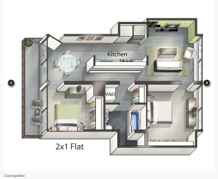  Floor Plan Cosmopolitan-Flat