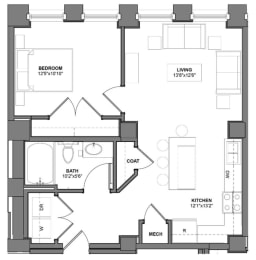 Floor Plan I_H6 at Arcade Artist Apartments, St Louis, 63101