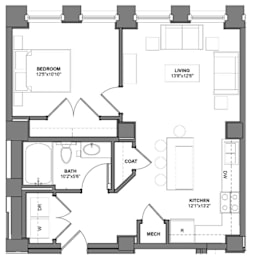 Floor Plan I_J6 at Arcade Artist Apartments, St Louis, MO, 63101