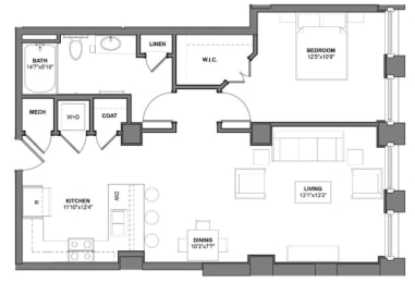 Floor Plan I_LL6 at Arcade Artist Apartments, Missouri