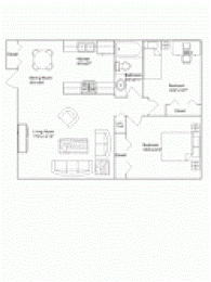  Floor Plan 2 Bedroom 1 Bathroom