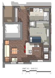  Floor Plan One Bedroom-Junior