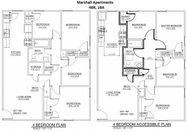  Floor Plan 4BR, 1BTH