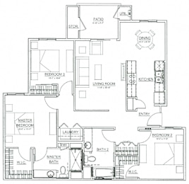  Floor Plan 3 Bed 2 Bath