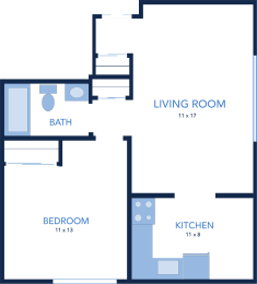  Floor Plan 1 Bedroom Apartments