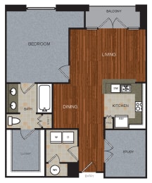 A8D Floor Plan at Berkshire Riverview, Austin, TX, 78741