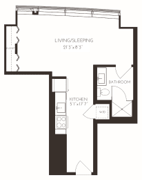 VIISE14 Floor Plan at Via Seaport Residences, Boston, MA