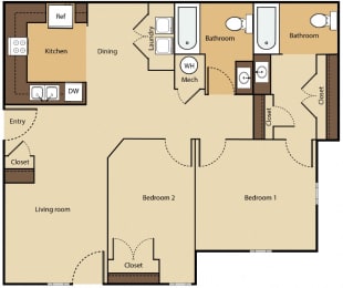 2 BED 2 BATH