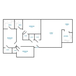  Floor Plan Three Bedroom