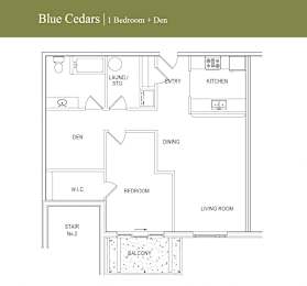 Blue Cedars One Bedroom + Den A Image