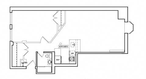  Floor Plan One Bedroom Loft