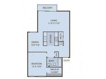  Floor Plan 1 Bedroom
