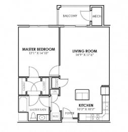  Floor Plan One Bedroom