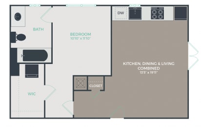 A1-B_1B1B_610 Floor Plan at Link Apartments® Mixson, North Charleston, South Carolina