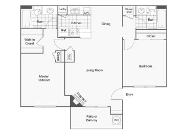 2 Bed 2 Bath Floor Plan, in Sedona at Lone Mountain , NV, Lone Mountain Rd