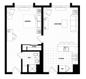  Floor Plan One Bedroom Deluxe