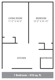  Floor Plan 1 Bedroom