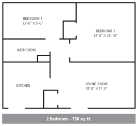  Floor Plan 2 Bedroom