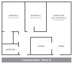  Floor Plan 2 Bedroom Deluxe