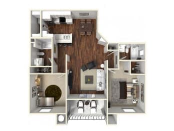 Two bedroom apartments Floor Plan for rent in Rocklin