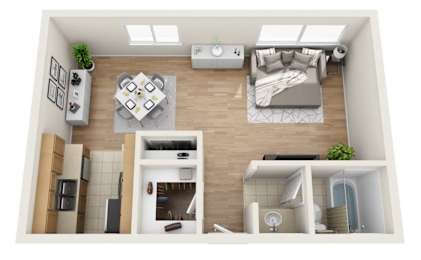 Studio Floor Plan at Joro Properties, California, 90046