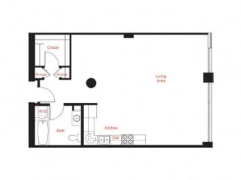 B-1 Floor Plan at Met Lofts, California, 90015