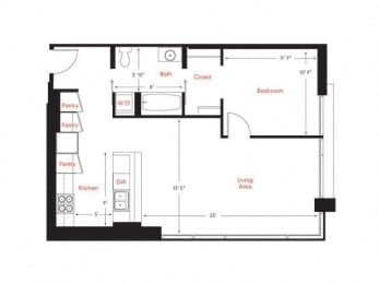C-6 Floor Plan at Met Lofts, Los Angeles, 90015